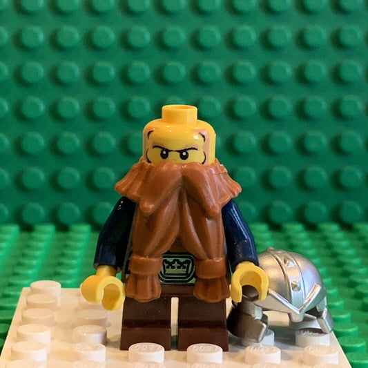 LEGO® Castle: Fantasy Era DWARF, DK ORNG BEARD, SILVER HELM Minifig cas377